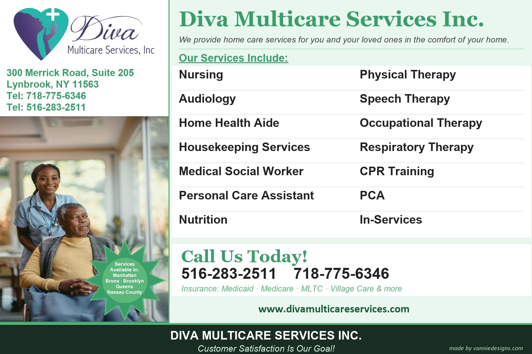 Diva Multicare Services postcard design